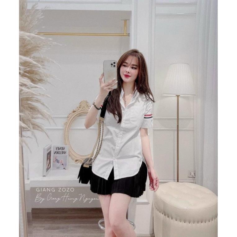 ÁO SƠ MI TRẮNG SỌC TAY CHO NỮ