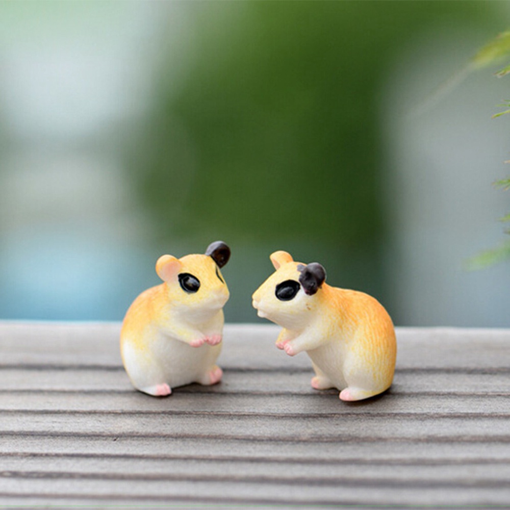 Set 2 / 10 Mô Hình Chuột Hamster Mini Bằng Nhựa Resin Dùng Trang Trí Tiểu Cảnh / Xe Hơi Diy