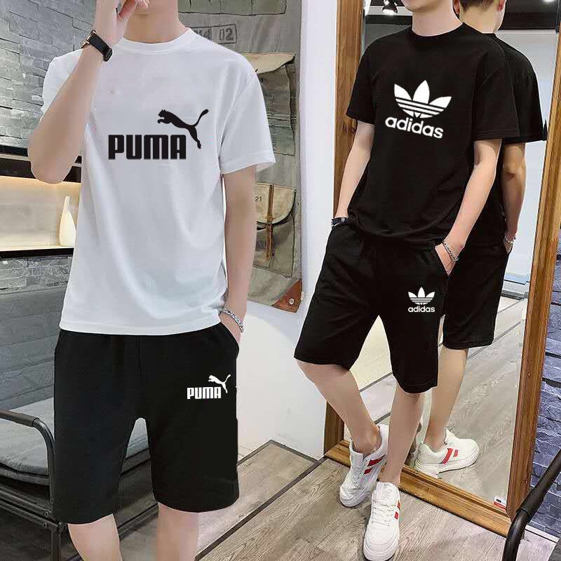 Puma Adidas ADIDAS Set Áo Thun Tay Ngắn + Quần Short Thể Thao Nike Năng Động Hợp Thời Trang