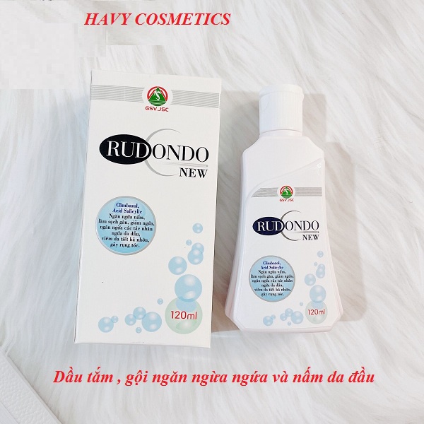 Dầu tắm, dầu gội RUDONDO NEW giảm gàu ngừa nấm toàn thân, nấm da đầu  chai 120ml