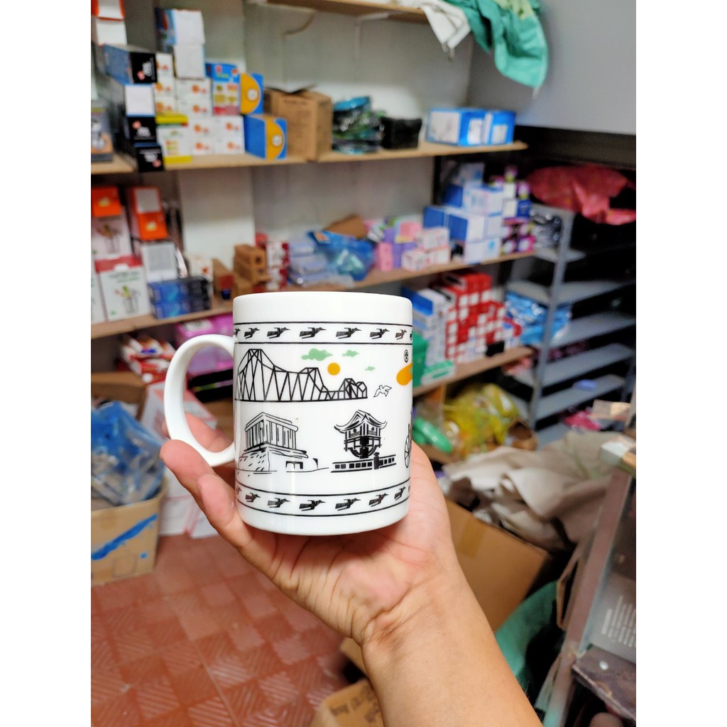 Cốc uống nước, cà phê men sứ nhận in logo quà tặng