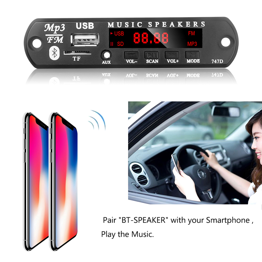 Mô Đun Giải Mã Âm Thanh Mp3 Bluetooth 5.0 Mp3 Wav Hỗ Trợ Thẻ Tf Usb / Sd