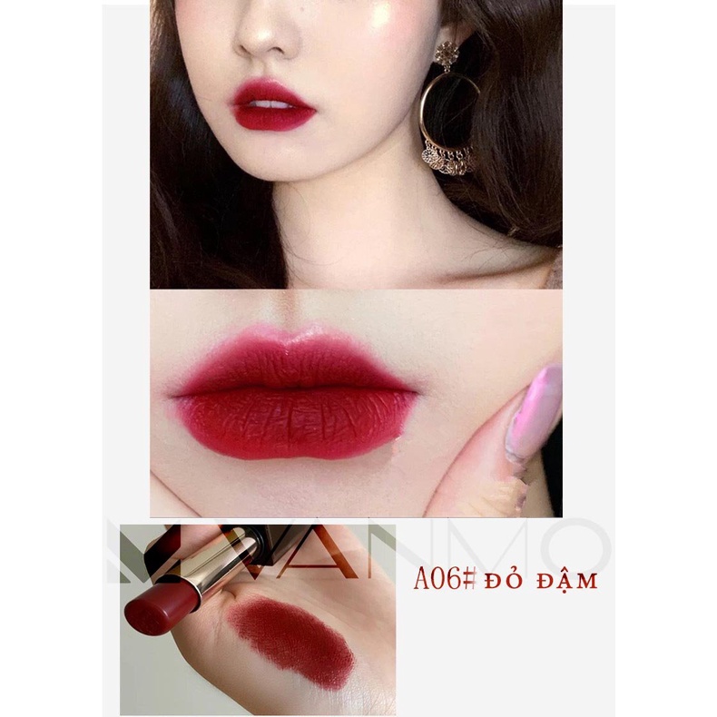 Son Nhung Lì HLLR Tông Màu Đậm Chất Nhung Mịn Không Khô Môi Bền Màu Lâu Trôi 8 Tông Màu Tươi Trẻ HOT