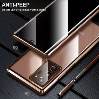  Ốp lưng kính bảo mật chống nhìn trộm cho Samsung Galaxy S25 S24 S23 S22 Ultra S21 Plus Note 20 Ultra Ốp lưng kim loại từ tính 360 full cover 