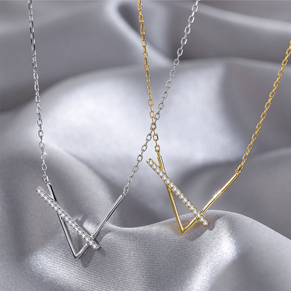 Vòng cổ Mặt Chữ V Lấp Lánh Thời Trang Cho Nữ