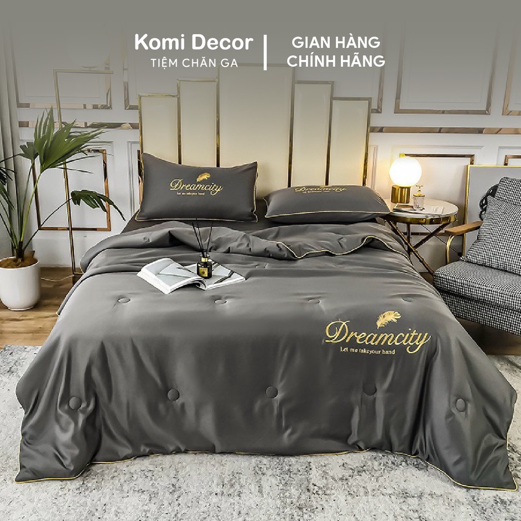 Bộ chăn ga gối Lụa Pháp KOMI DECOR - Nhập khẩu - Hot trends 2022 !!!!!!!