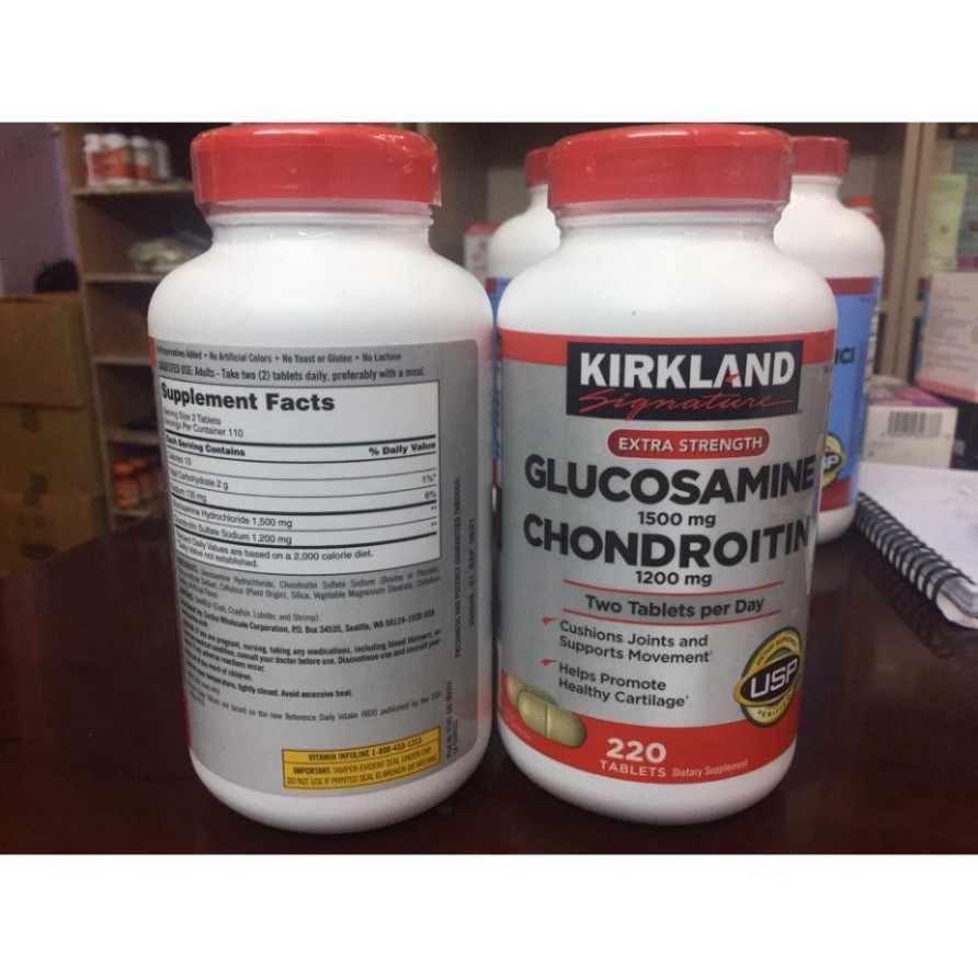 SIÊU RẺ RẺ Viên uống bổ khớp Glucosamine 1500mg & chondroitin 1200mg 220 viên - Glucosamin Kirkland #