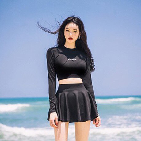 Bikini tay dài quần váy kín đáo hot 2019