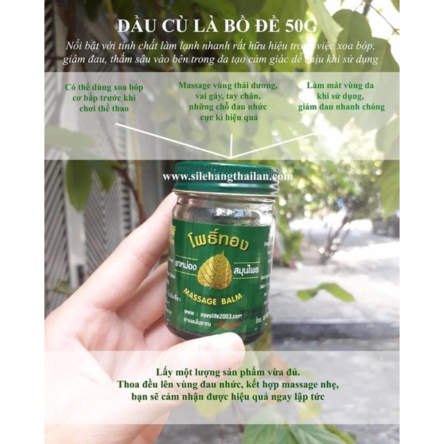 [ Combo 12 chai] Dầu xoa bóp cù là bồ đề 50g Thái Lan - Massage Balm