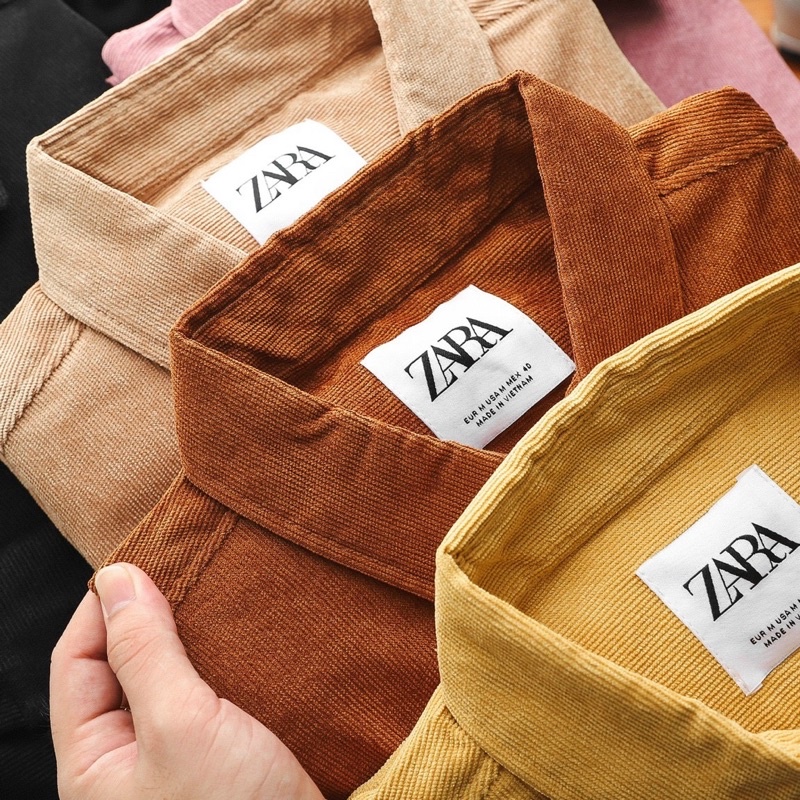 Áo Sơ mi nhung tăm ZR túi ngực SS2
