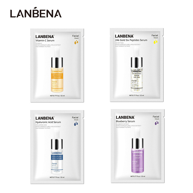 LANBENA Mặt nạ dưỡng ẩm thành phần Việt quất/Hyaluronic Acid/6 Peptides/Vitamin C 25ml