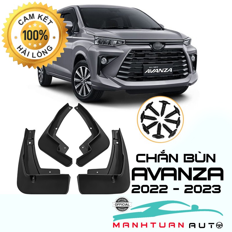 Bộ 4 tấm chắn bùn bánh xe Toyota Avanza 2022 - 2023 - hàng nhựa dẻo cao cấp ( Kèm ốc vít )