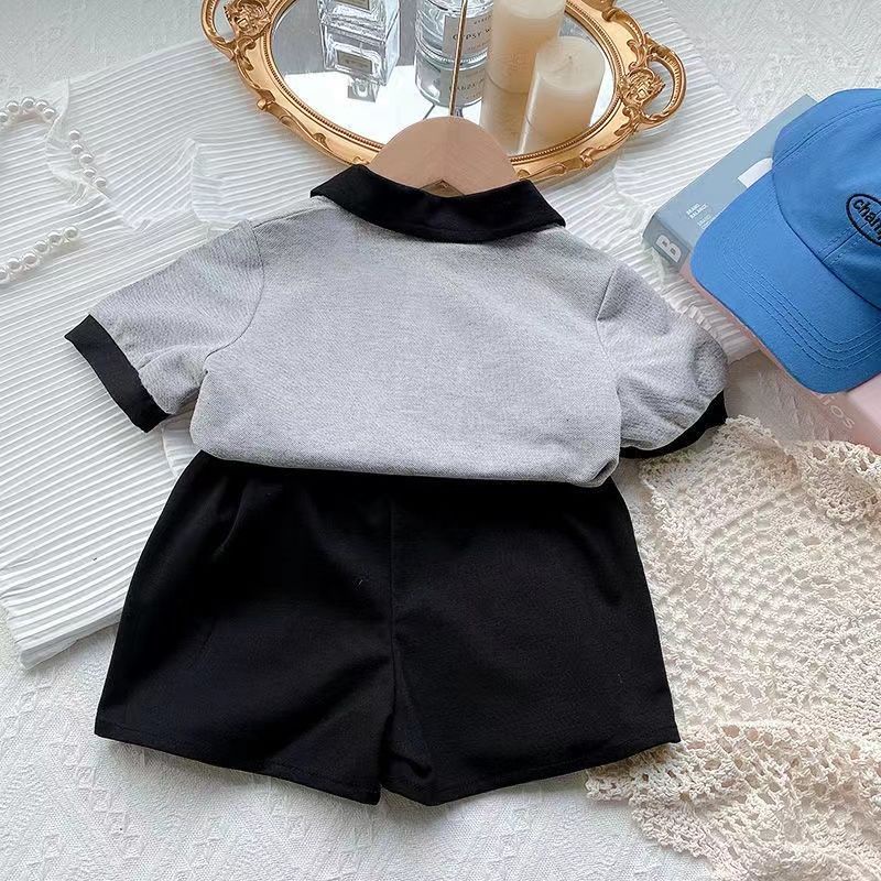Bộ Áo Thun POLO Tay Ngắn Kèm Quần Culottes Thời Trang Mùa Hè Dễ Thương Cho Bé Gái