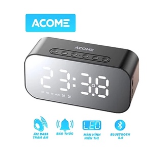 Loa bluetooth 5.0 kiêm đồng hồ báo thức - ] - robot - hàng chính hãng