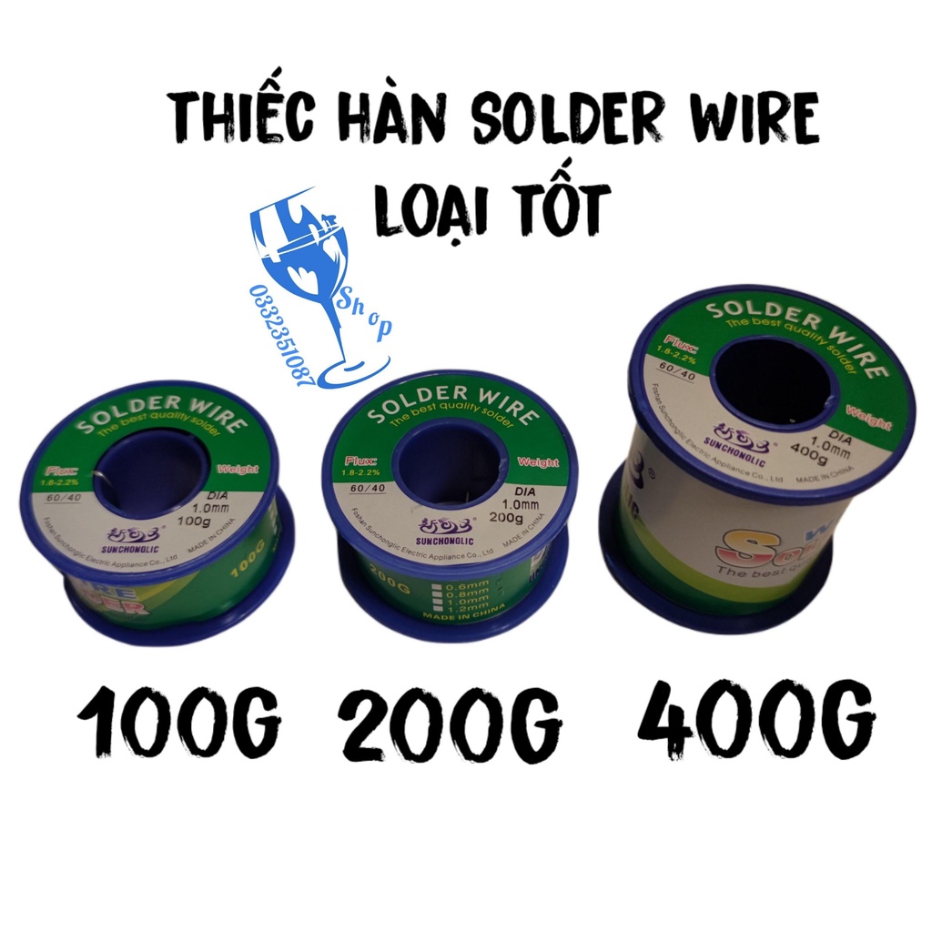 Thiếc hàn SOLDER WIRE loại tốt 100g 200g 400g không chì  shopgiadungluongyen