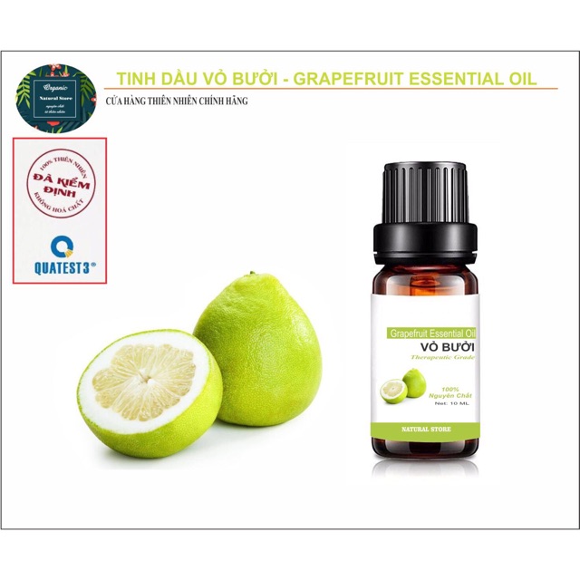 [ 10ml ] Tinh Dầu Vỏ Bưởi Nguyên Chất Organic - Chai nhỏ giọt [ Grapefruit Essential Oil ]
