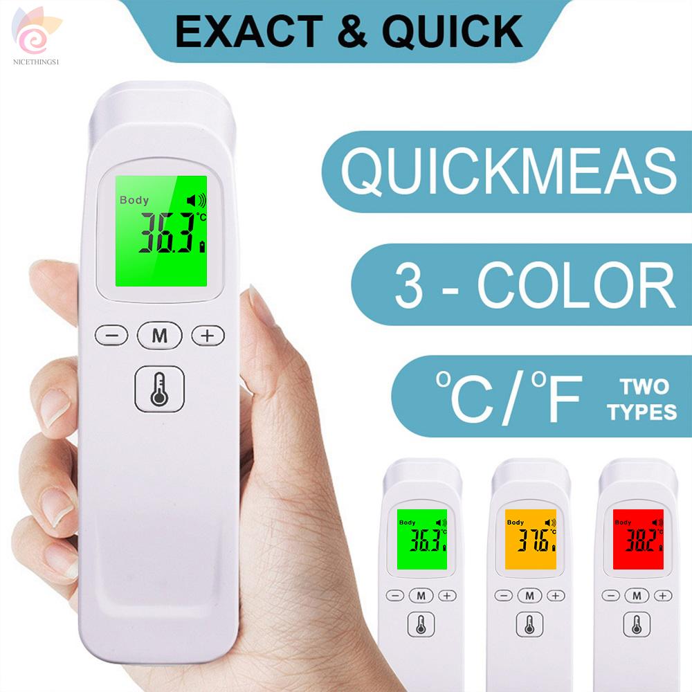 ET Non-contact Infrared Thermometer 3-Color Backlight LCD Display ℃/ ℉ Digital Accurate Forehead Thermometers Body Object Temperature Fast Measuring 32 Groups Recall for Kids Adults Home Office