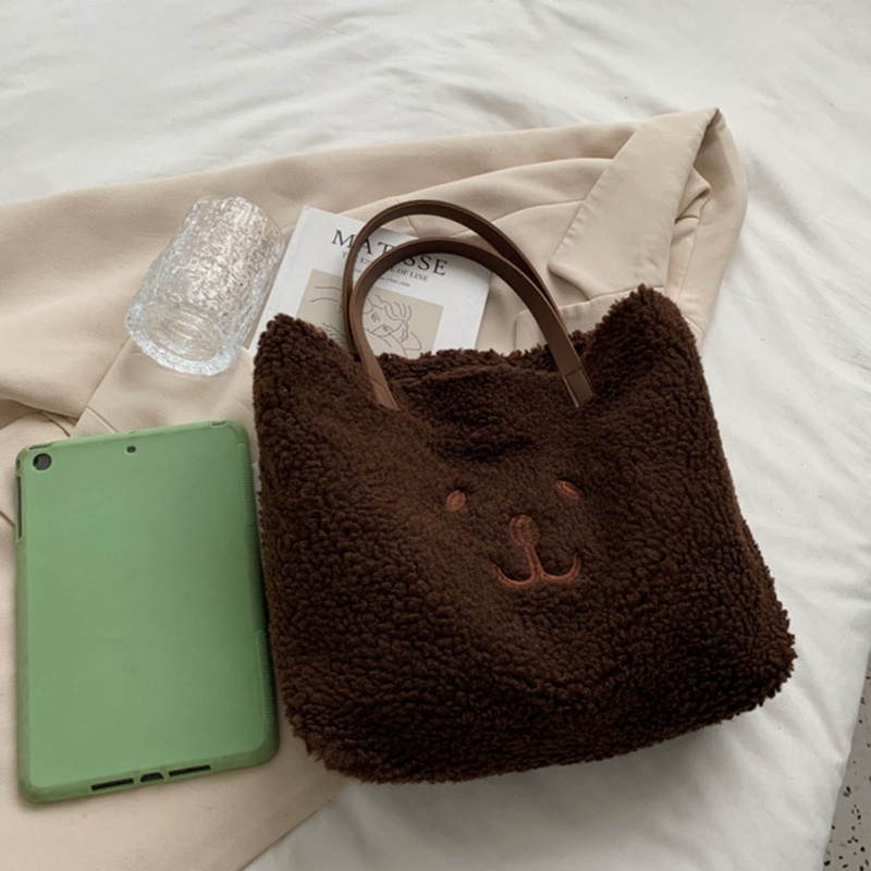 Túi Xách Du Lịch Cỡ Lớn Bằng Vải Bông Mềm Hình Gấu Hoạt Hình Cho Nữ