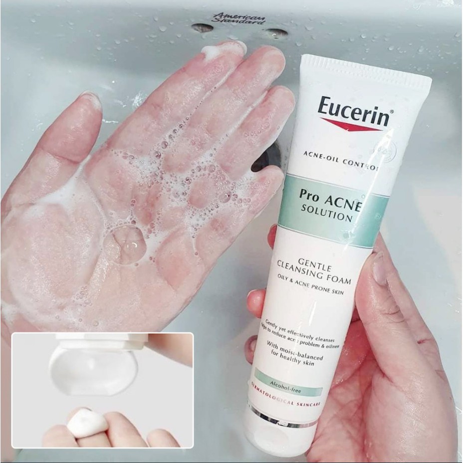 [MẪU MỚI] EUCERIN Pro Acne Solution Gentle Cleansing Foam 150g - Sữa Rửa Mặt Cho Da Mụn Tạo Bọt Dịu Nhẹ