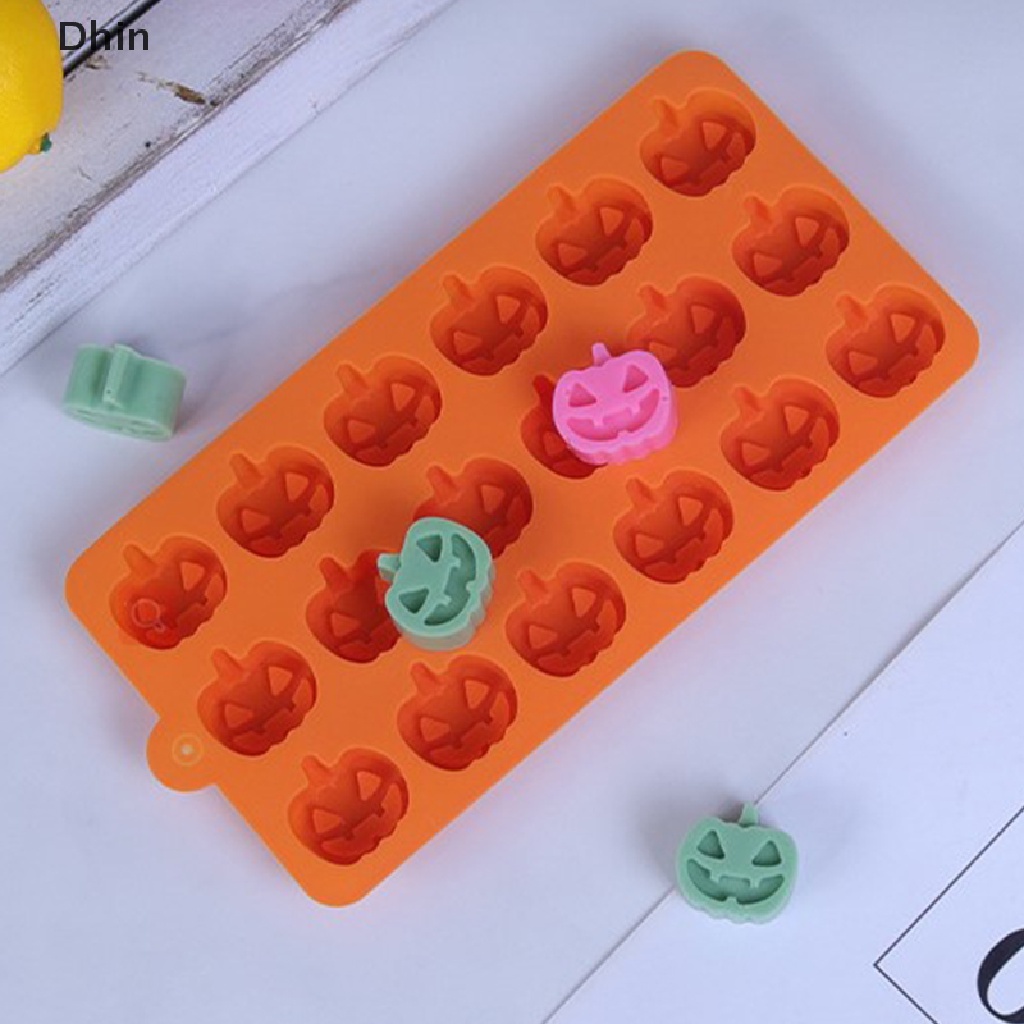 Khuôn Silicone Tạo Hình Làm Bánh Kẹo 18 Lỗ Hình Bí Ngô Halloween