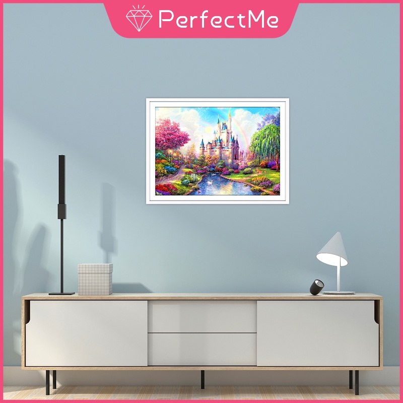 Bộ Tranh Đính Đá 5D Tự Làm Hình Cô Gái Mưa Rơi 40x30cm Trang Trí Nhà Cửa