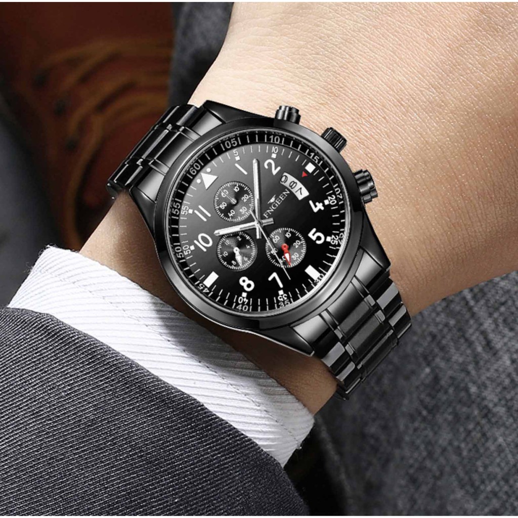 Đồng hồ nam FNGEEN dây thép mạnh mẽ lịch lãm ( Tặng kèm tỳ hưu, tháo mắc đồng hồ, Mã: AF16 ) | BigBuy360 - bigbuy360.vn