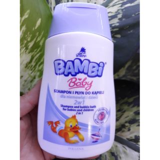 Sữa tắm gội BAMBI 2 trong 1 cho trẻ sơ sinh, trẻ em 300ml - Poland
