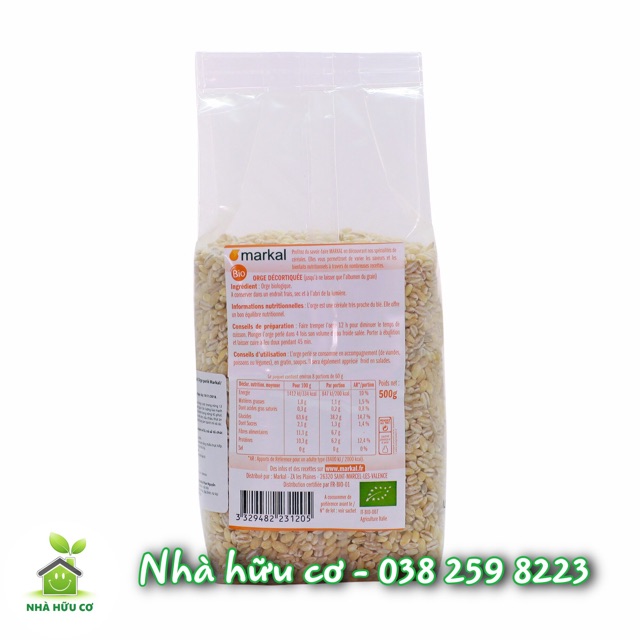 Ý dĩ hữu cơ Markal 500gr (Hạt lúa mạch ngọc trai) Date: 2/2023 Nhà Hữu Cơ