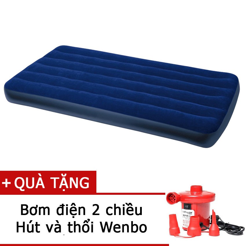 Đệm hơi cá nhân phủ nhung 68757 kích thước 99x191x22cm kèm bơm điện êm ái thoải mái