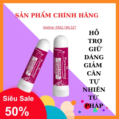 [CHÍNH HÃNG]Thanh Hít Giảm Cảm Giác Thèm Ăn Slimstick Thảo Dược PURESSENTIEL từ PHÁP 10ml