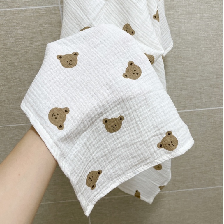 Khăn tắm cao cấp Chipmunks xô muslin organic, không xù, thấm hút nhanh, an toàn cho da bé