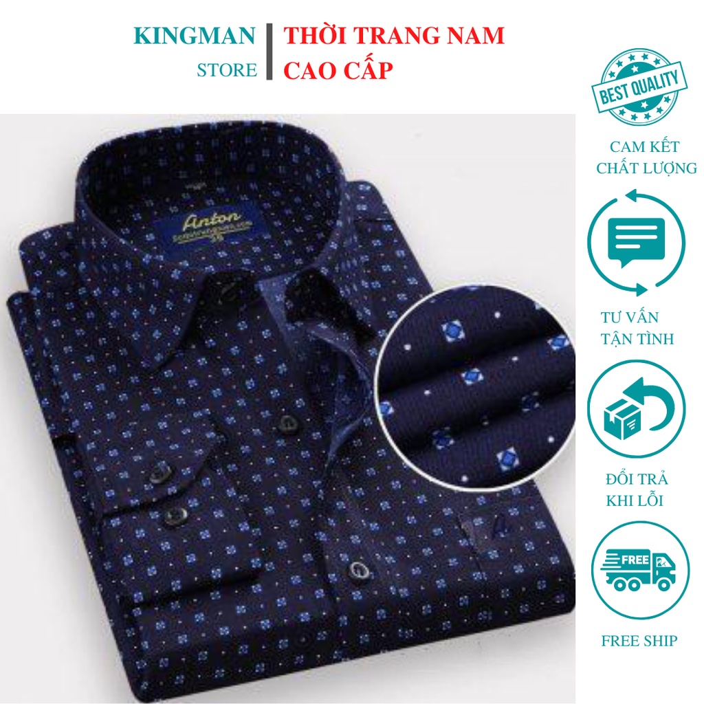 Áo Sơ Mi Nam Hoạ Tiết Chấm Bi, Áo Sơ Mi Nam Công Sở Cao Cấp Không Nhăn Không Phai Màu Hàng VNXK - KI