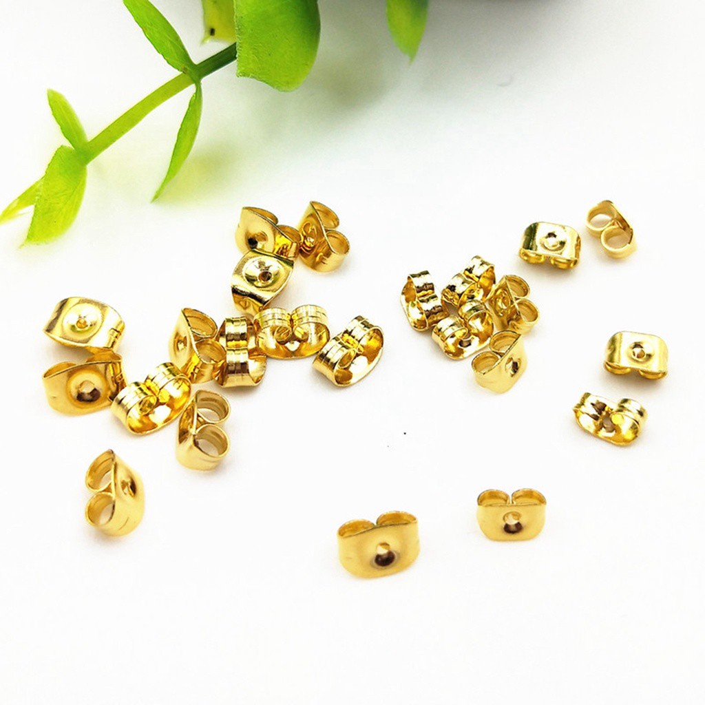 Set 100 Nút Khuyên Tai Bằng Thép Không Gỉ Thay Thế An Toàn