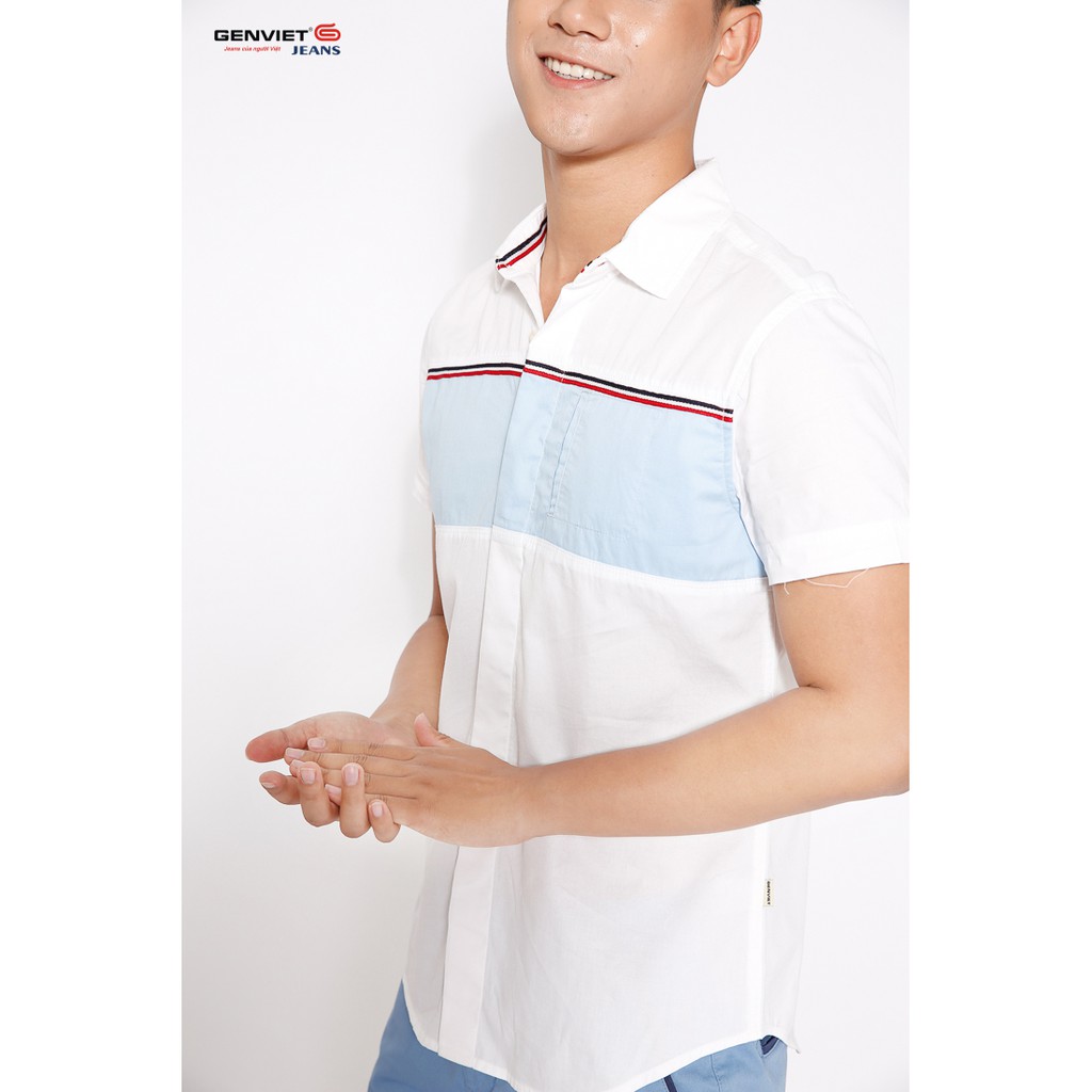 Áo sơ mi cộc tay nam T3321C415 GENVIET | BigBuy360 - bigbuy360.vn