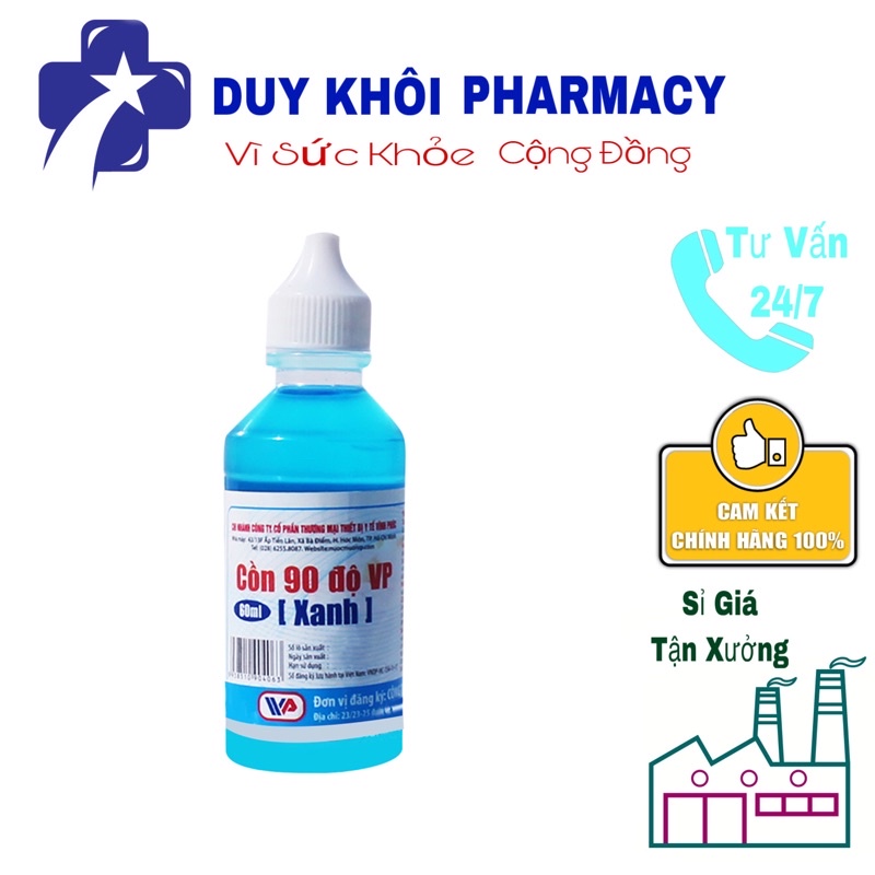 Cồn 90 Độ VP  60ml ,Hỗ Trợ Sát Trùng Vết Thương