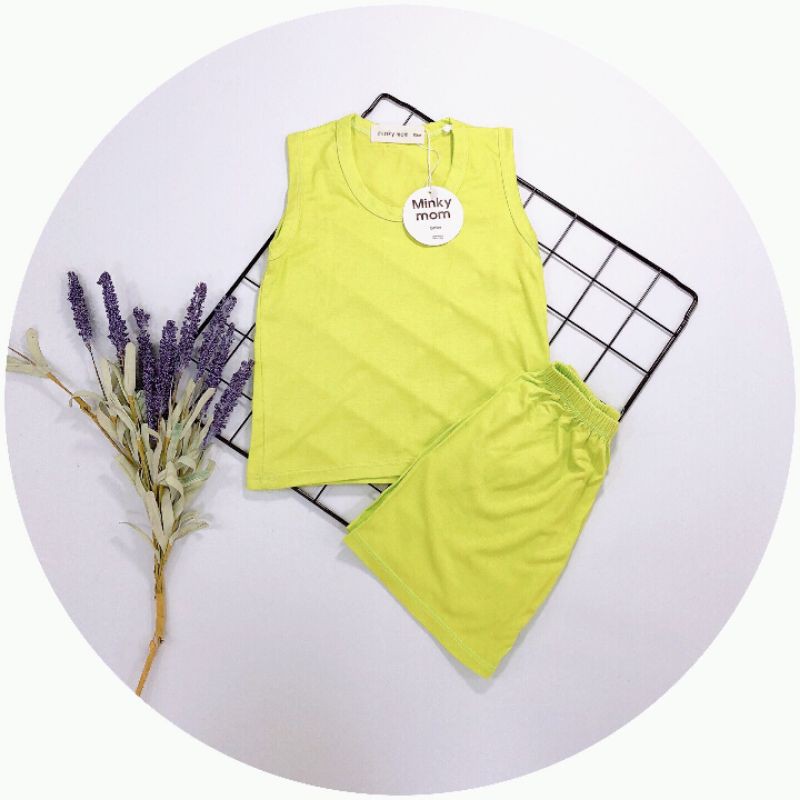 (Sale) Bộ ba lỗ trơn thun lạnh cho bé trai bé gái 6-17kg