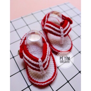 Giày sandal len cho bé sơ sinh_ảnh thật