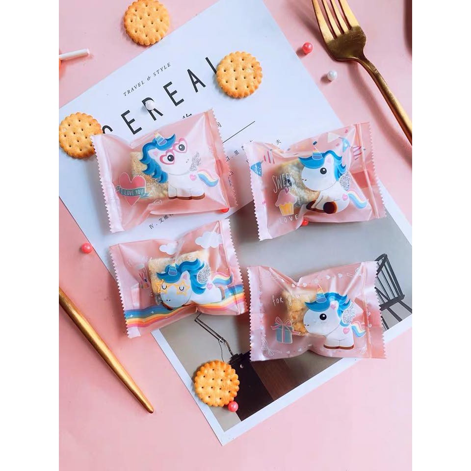 Túi Bánh Quy, Túi Bánh Hạnh Nhận ~ Pony, Unicorn - Xanh