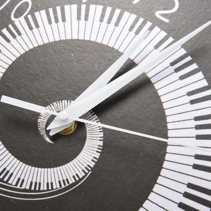 Đồng Hồ Treo Tường Hình Đàn Piano Thanh Lịch Không Dùng Pin Màu Trắng Đen