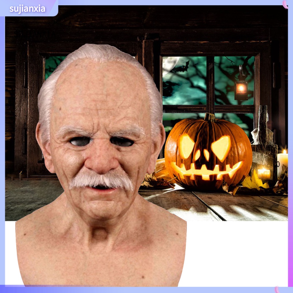 Sujianxia| Vỏ Bọc Mặt Nạ Hóa Trang Halloween Cho Người Lớn Tuổi / Ông Già / Ông Già / Bé Trai / Bé Gái