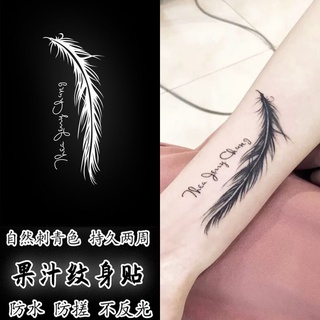 Miếng Dán Hình Xăm Phượng Hoàng Lông Hoa Tiếng Anh Xương Đòn Nước Thảo Dược Hình Xăm Dán Bán Vĩnh Viễn Lâu Dài Chống Thấm Nước Không Phai Màu Không Phản Quang