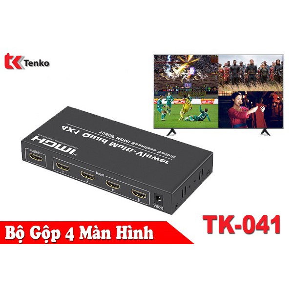 Bộ Gộp switch HDMI 4 vào 1 ra Tenko TK-041