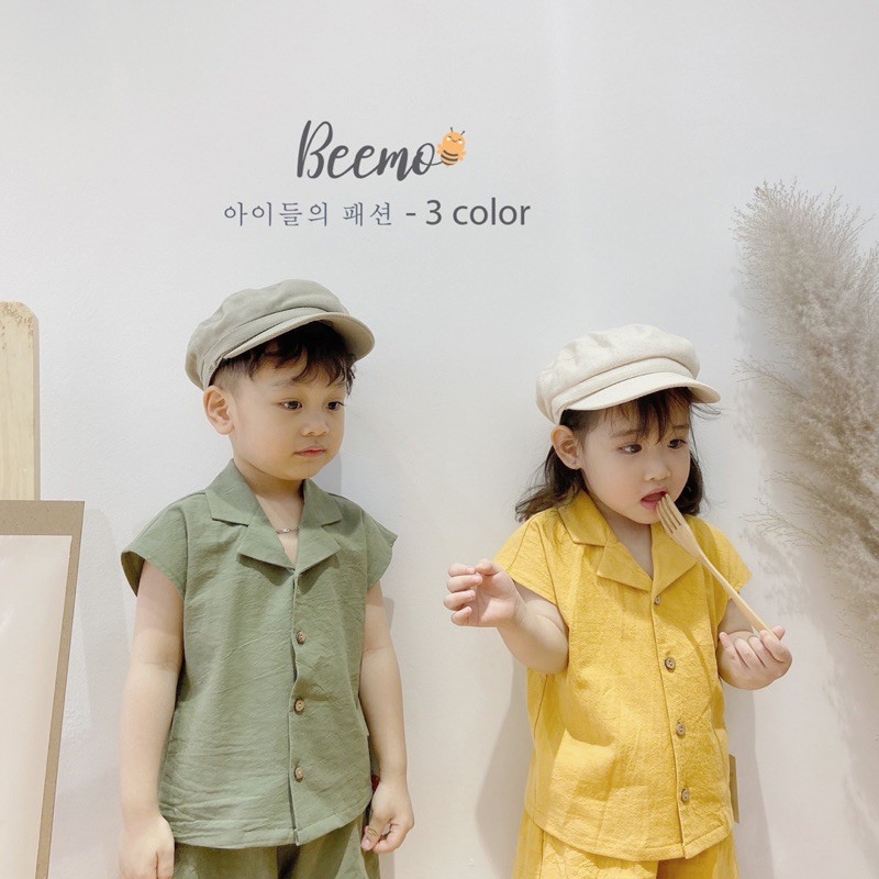 Bộ thô liền vest/pizama bé trai bé gái thiết kế kiểu dáng Hàn Quốc hiện đại