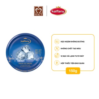 Kẹo ngậm trái cây KALFANY - Vị bạc hà lạnh - hộp thiếc 150g