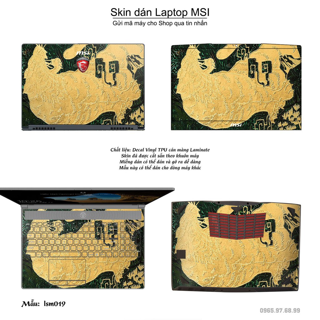 Skin dán Laptop MSI in hình Hổ Toạ Sơn - lsm019 (inbox mã máy cho Shop)