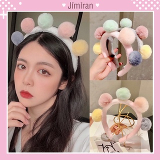 Băng Đô Rửa Mắt Cài Tóc JIMIRAN Bờm Lông Cừu Quả Bông Mềm Mại Dễ Thương Cute Phong Cách Hàn Quốc BT11
