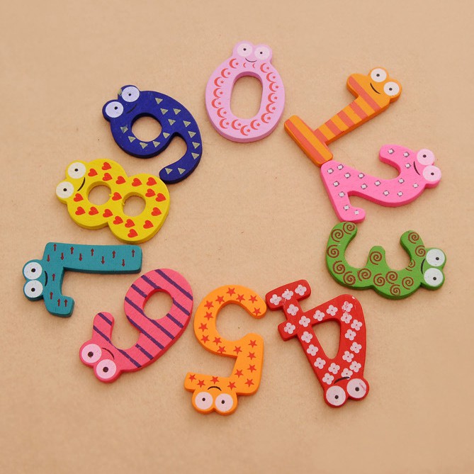 Set 10 Chữ Số Bằng Gỗ Có Nam Châm Gắn Tủ Lạnh Cho Bé