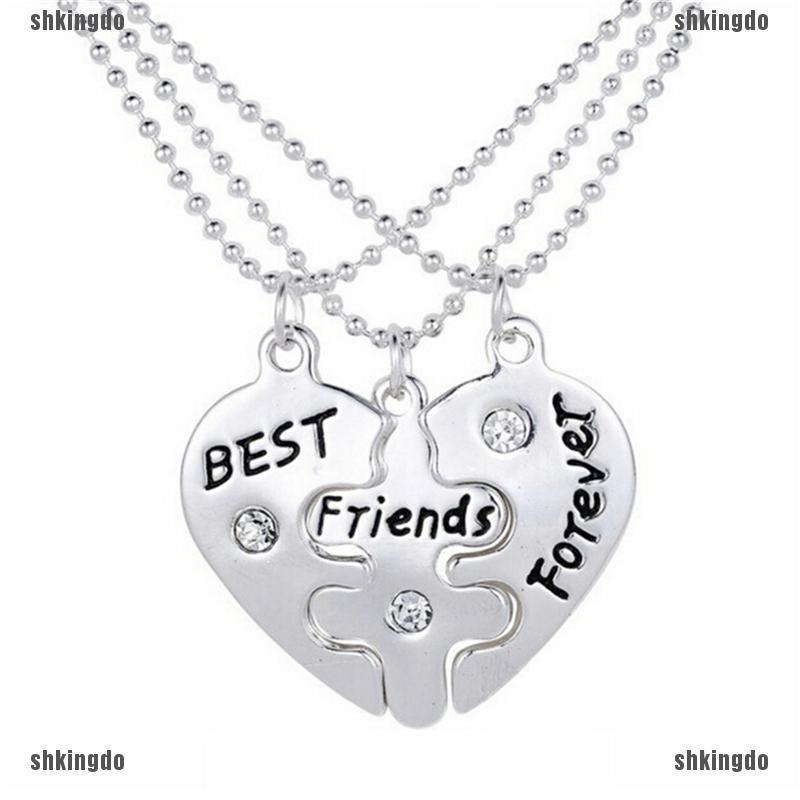 Dây Chuyền Tình Bạn Mặt Nửa Trái Tim Ghép Đôi Khắc Chữ Best Friends Forever