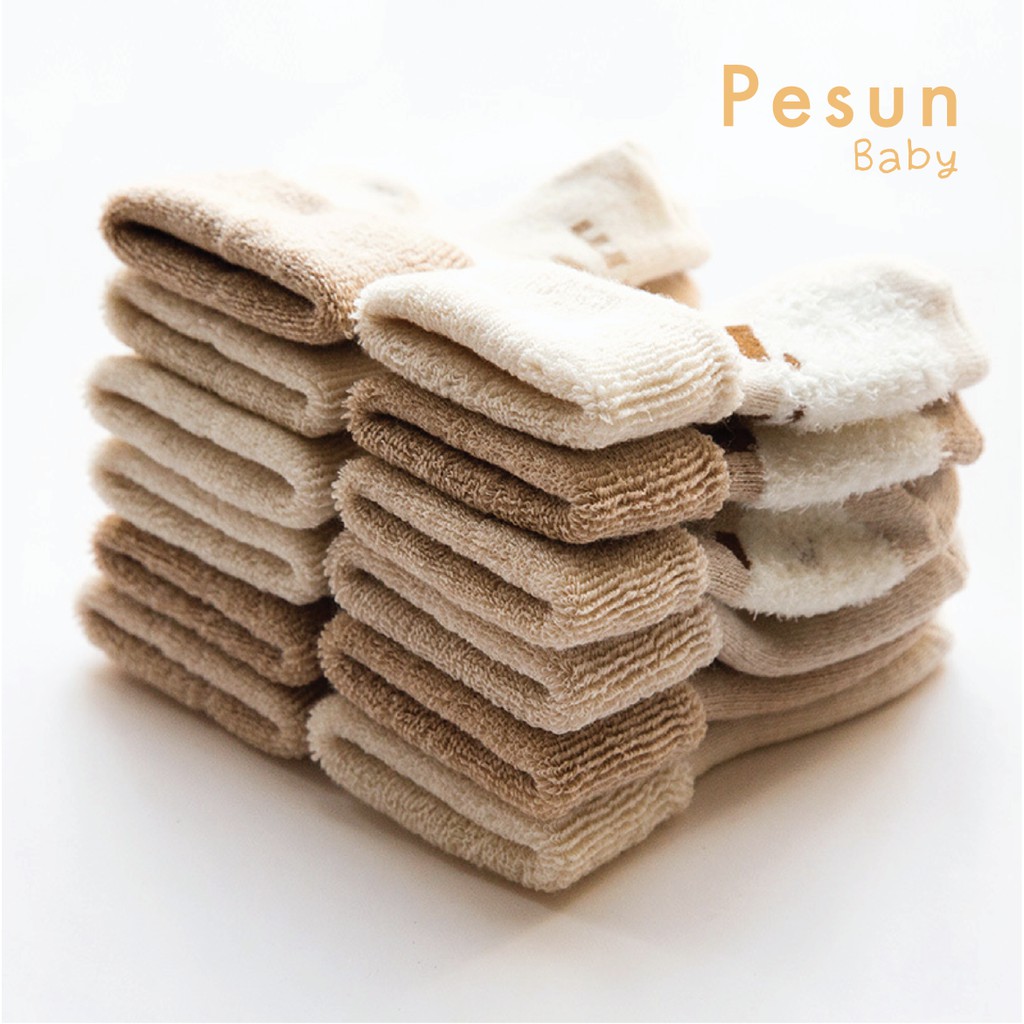 Set 3 đôi tất chân sơ sinh 0-3 tuổi 100% sợi Cotton hữu cơ an toàn cho bé