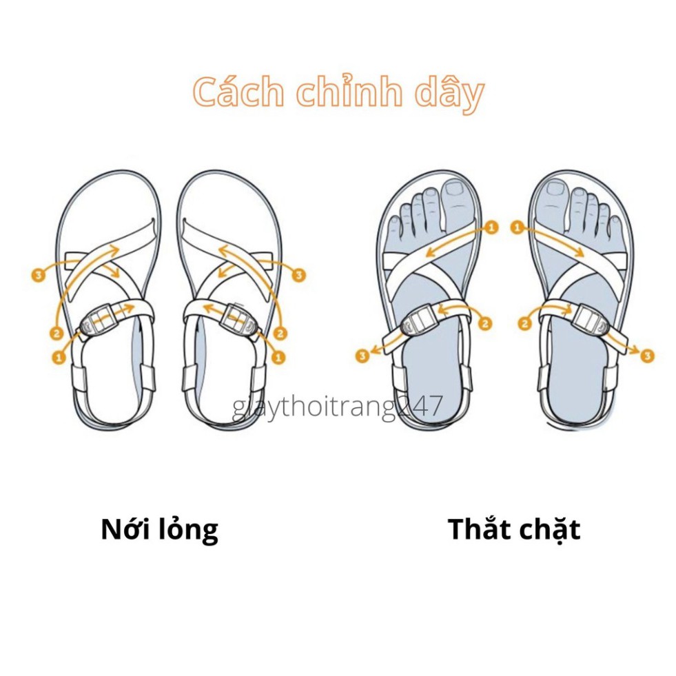 Dép quai hậu nam nữ Chaco sandal dây xanh xám đen trắng vàng huyền thoại đủ mẫu